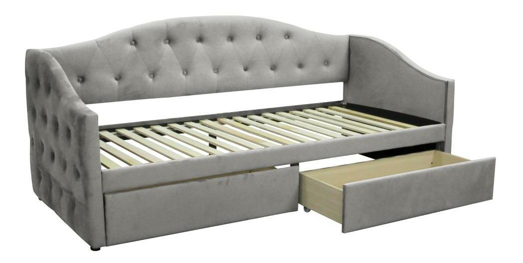 Jednostruki krevet (ležaj) 90 cm Zonas (siva) (sa podnicom) (sa prostorom za odlaganje)