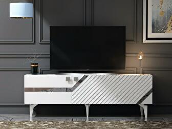 TV asztal/szekrény Tabivo (fehér + ezüst) 