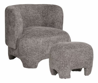 Fotoliu cu taburete Noleria 2 (gri)