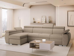 Rohová sedačka Gozo LCP (hnedá) (s úl. priestorom) (L)