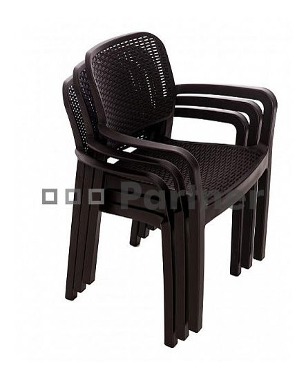 Záhradné kreslo Kara (hnedá) (Plast)