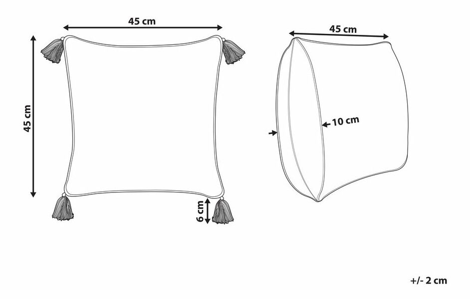Ozdobný vankúš 45 x 45 cm Cornius (biela)