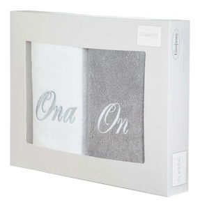 Sada uterákov 70x140 cm Couple (biela + sivá)