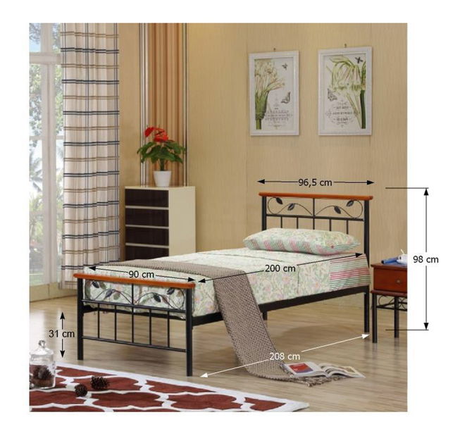 Jednolôžková posteľ 90 cm Svoris (s roštom)