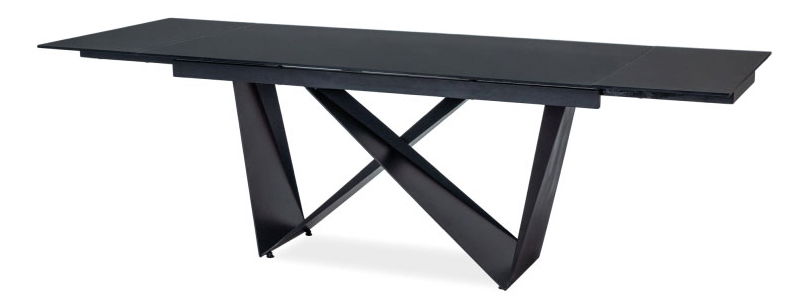 Széthúzható étkezőasztal 160-240 cm Carmon (fekete + fekete) (8 és több fő részére)