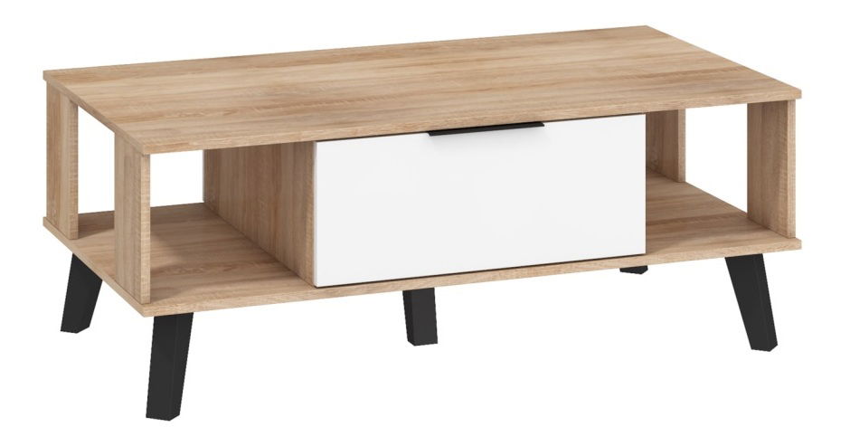 Masă de cafea Shela SVN-05 (stejar sonoma deschis + alb lucios)