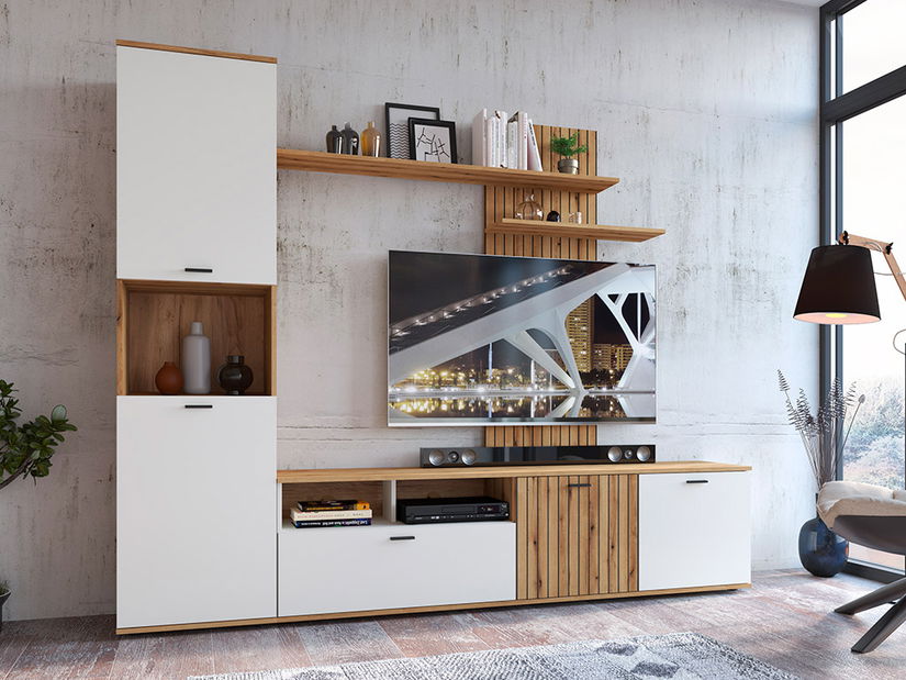 Nappali bútorsor Rolluna (evoke coast tölgy + fehér gyöngy)