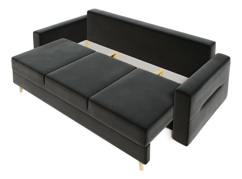 Rozkladacia pohovka Bergenia (tmavosivá + vankúše Postavy)