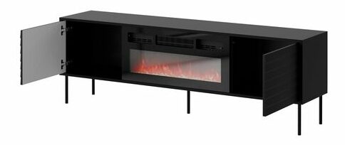 TV szekrény kandallóval Hermano 180 (fekete) 