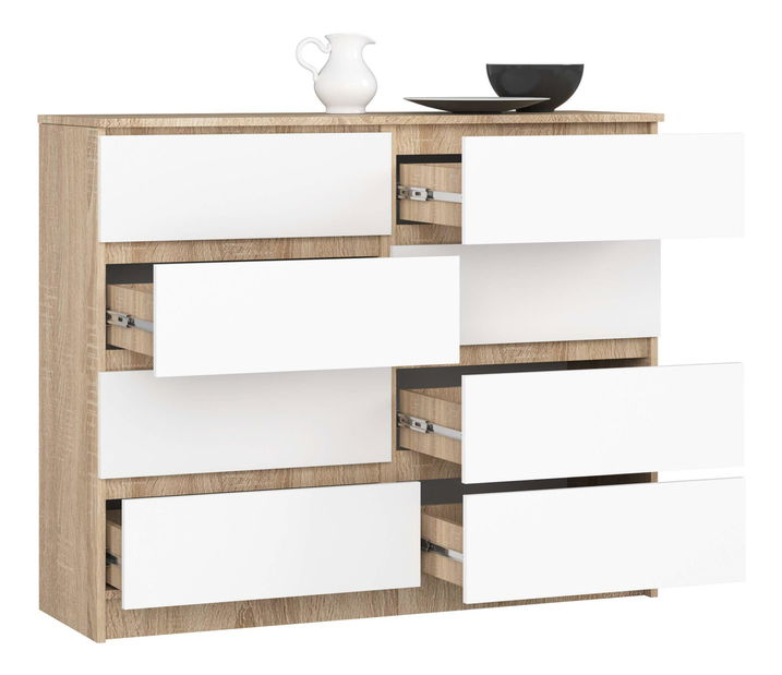 Comodă Kapil II (Stejar sonoma + Alb)