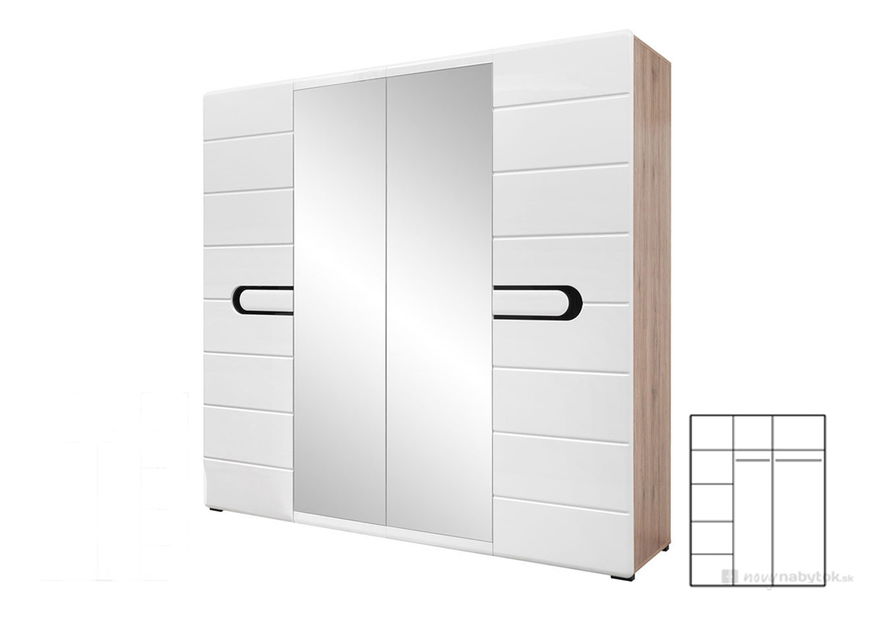 Šatníková skriňa BRW Byron SZF2D2L/21/22