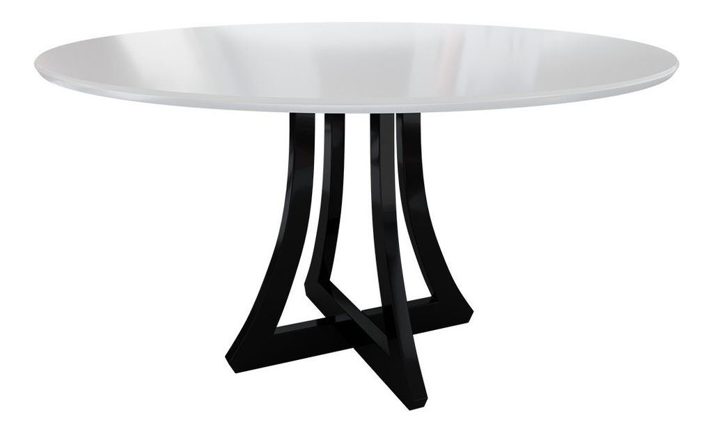 Jedálenský stôl Descartes 120 (biely lesk + čierny lesk)