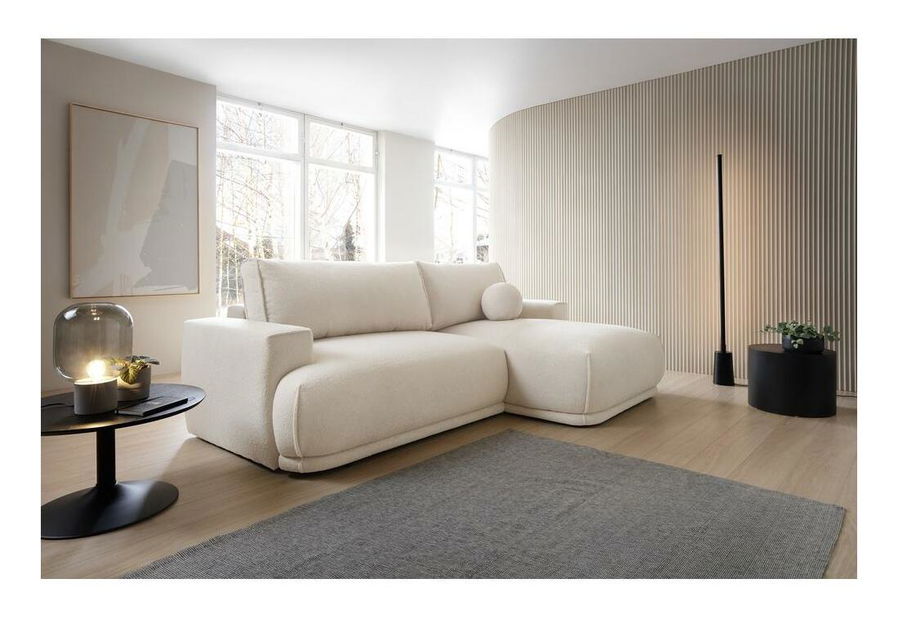 Rohová sedacia súprava Dita mini (P) (krémová + čierna)