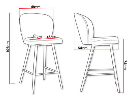 Scaun bar Presenten (negru)