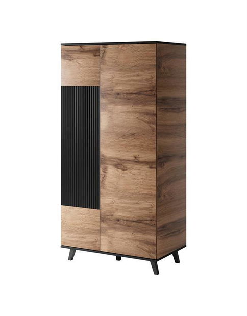 Ruhásszekrény Remali (fekete + wotan tölgy)