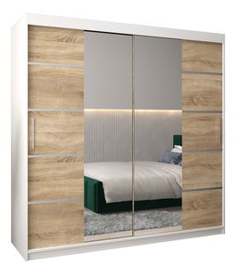 Ormar za garderobu 200 cm Verika 4 200 (bijela + hrast sonoma)