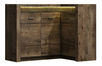 Rohová komoda Nadenas N15 K (jaseň tmavý) (bez osvetlenia)