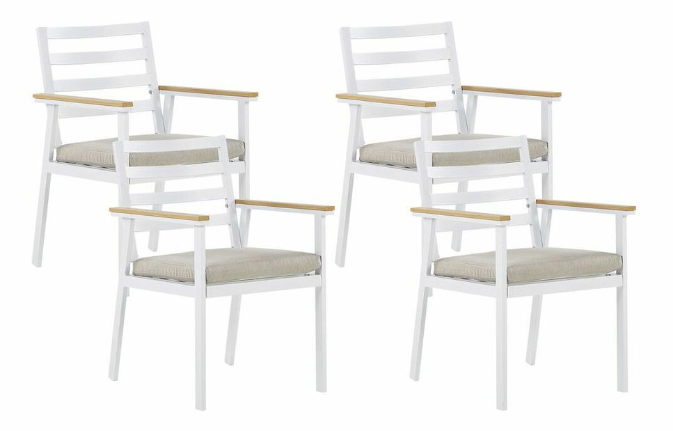 Set 4 ks záhradných stoličiek Cork (biela)