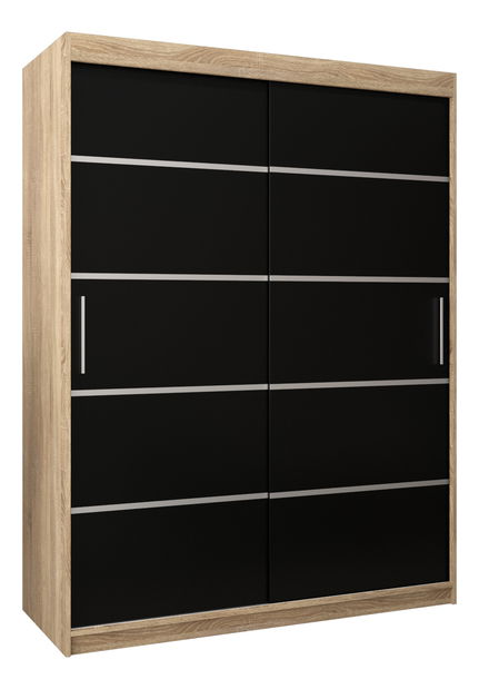 Ruhásszekrény 150 cm Verika 1 150 (szonoma tölgy + fekete)