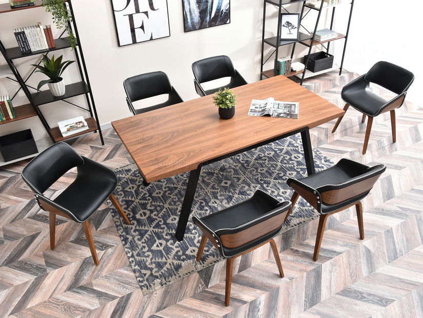 Stolička Noughat (orech tmavý + chrómová)