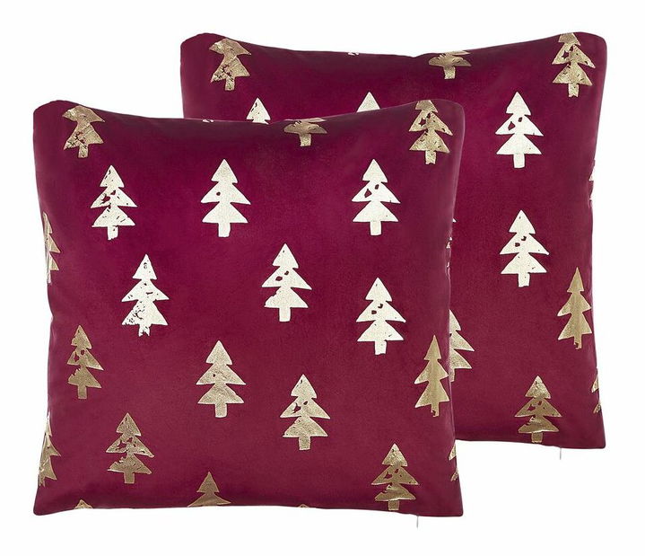 Set 2 buc perne decorative 45 x 45 cm Cupo (roșu)