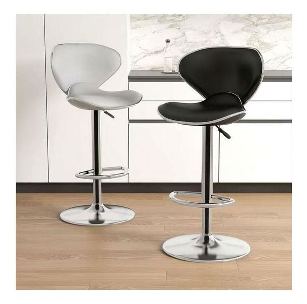 Scaun bar Heidi (negru + crom)