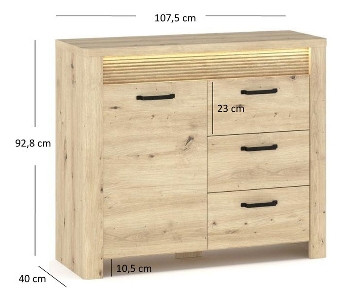 Comodă Mindi (Stejar artisan)