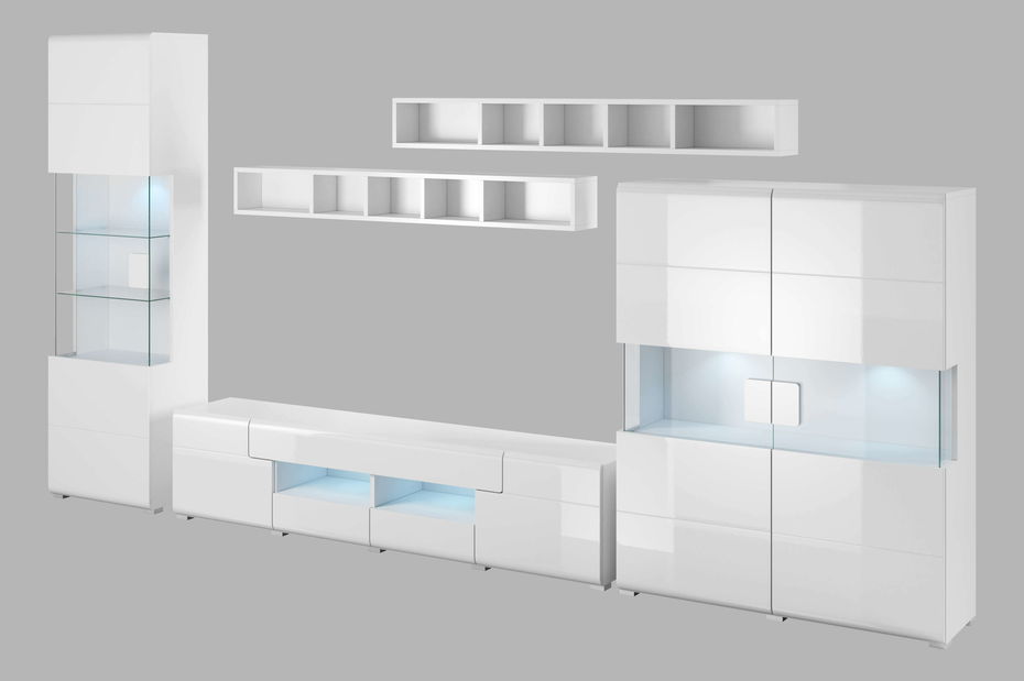 Obývacia stena Tamie Typ 10 (biela + lesk biely)