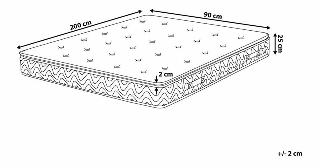 Saltea cu arcuri individuale 90x200 cm LAXAR