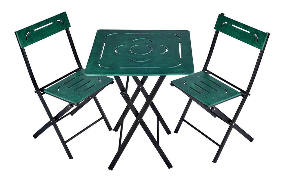 Súprava záhradného stola a stoličiek (3 kusy) Bonita (zelená + čierna)