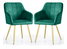 Set 2 scaune de sufragerie Luxemburg (verde închis + auriu)