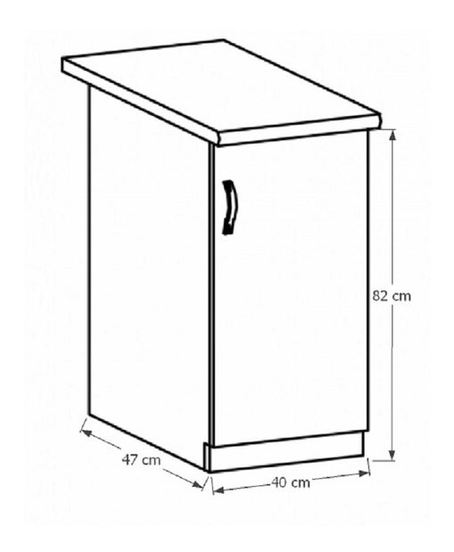 Donji kuhinjski ormarić D40P Sillina (bor andersen) (D)