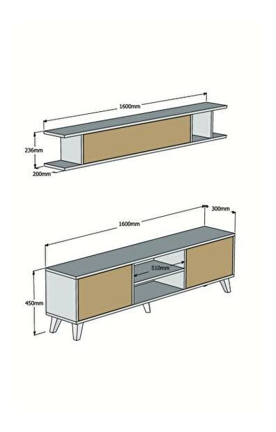 Mobilier living Sikita (alb + pin) 