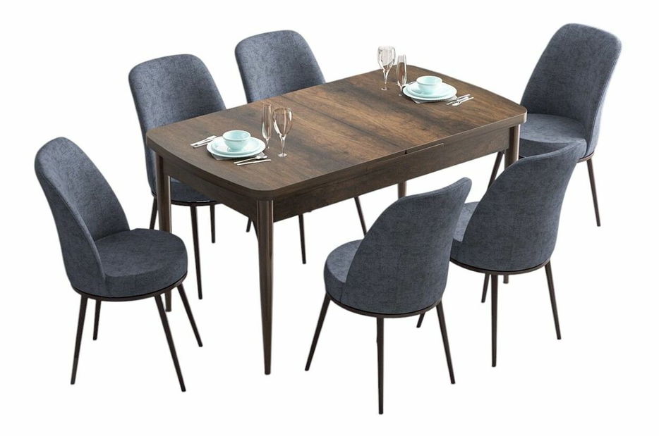 Jedálenský set Hana (mramor čierny + dymová) (pre 6 osôb)