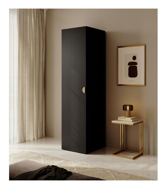 Dulap cu haine Moonie XV (negru + alb)