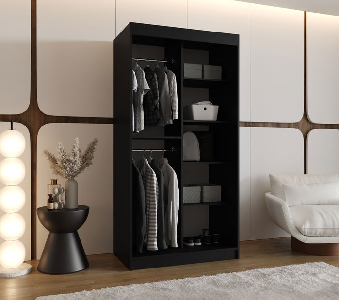Ruhásszekrény 100 cm Ronny (fekete)