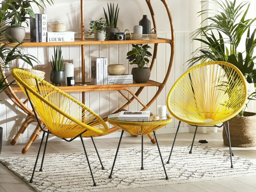 Záhradný set ALVAREZ II (žltá) (pre 2 osoby)