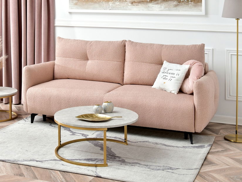 Măsuță de cafea Kolja Stolik Xl (marmură gri + auriu)