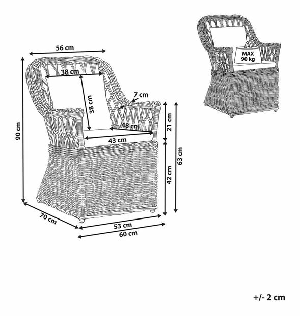 Vrtna fotelja Marza (bež)