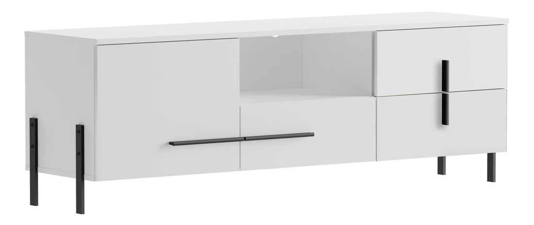 Masă TV/Dulap Jarama F01 (Alb + alb ultralucios)