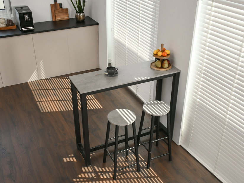 Blagovaonski set Remma (beton + crna) (za 2 osobe)