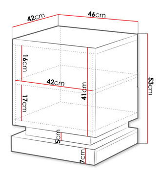 2 db-os éjjeliszekrény szett Aura (fehér + fehér fényes)