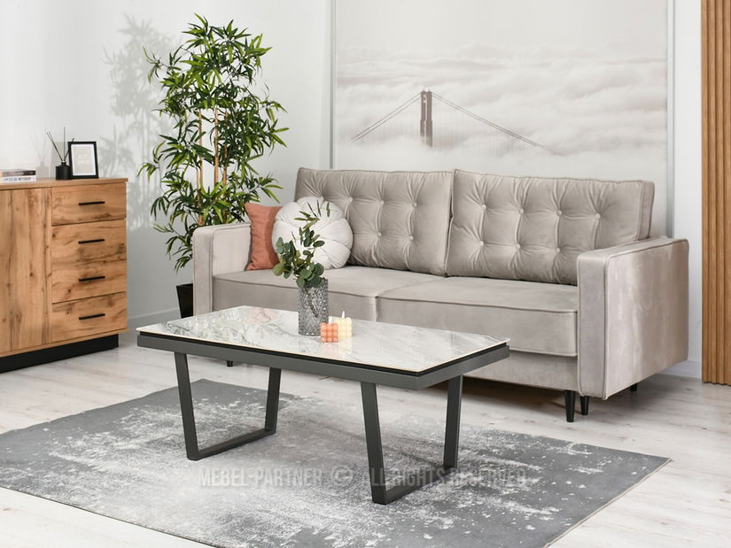 Măsuță de cafea Carno (marmură gri + grafit)