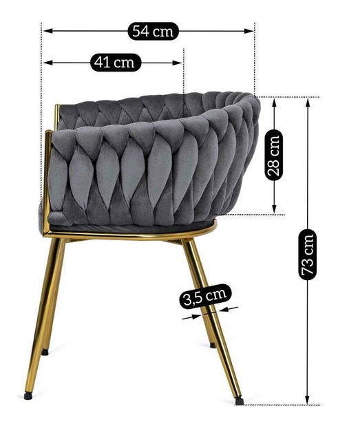 Jedálenská stolička Cayendo (sivá) 