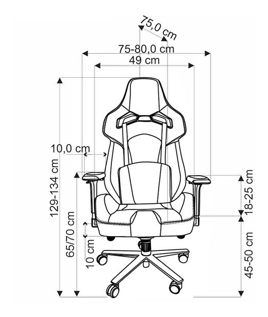 Gaming fotelja Balgur (tamnosiva + crna)