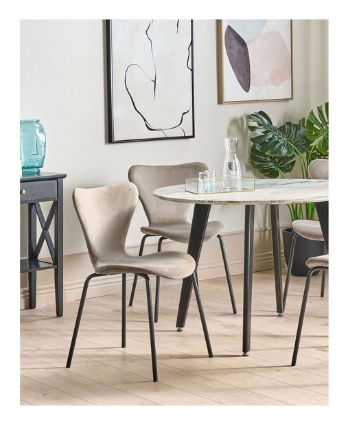 Set 2 buc scaune sufragerie Baylor (bej + Negru)