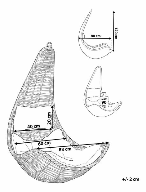 Függő fotel Atrza (fekete)