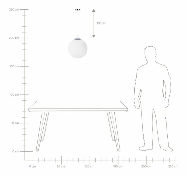 Závesná lampa Bari L (biela)