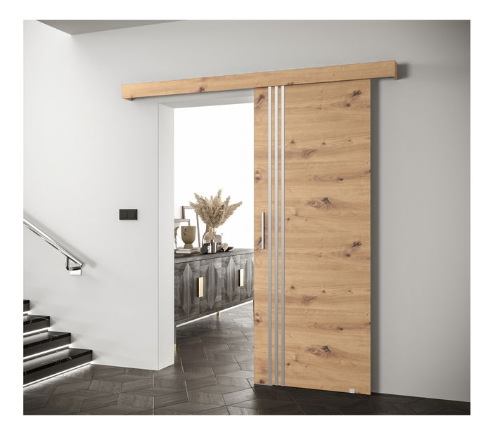 Tolóajtó 90 cm Sharlene VI (artisan tölgy + artisan tölgy + ezüst)
