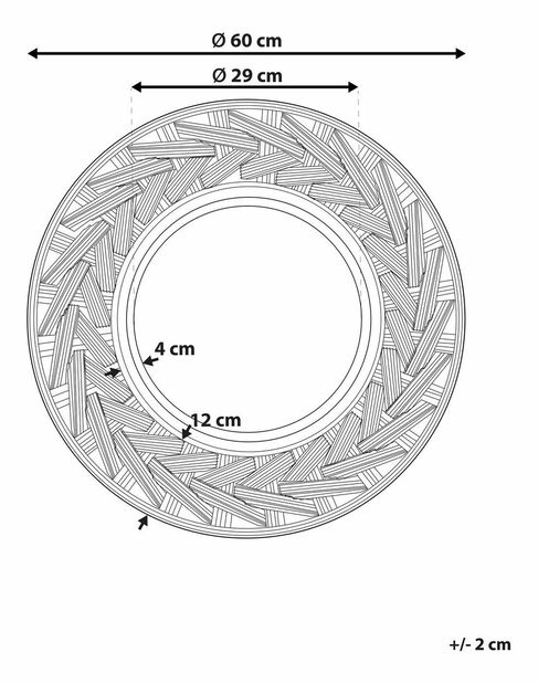 Nástenné zrkadlo Tempest (čierna) 